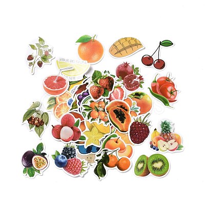 Cartoon Fruit Paper Stickers Set DIY-G066-18-1