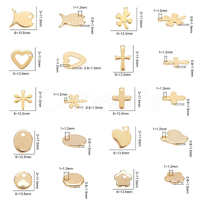 201 & 304 Stainless Steel Charms STAS-P142-M01-1