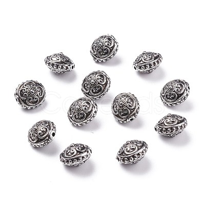 Flat Round Antique Acrylic Beads PACR-S206-10AS-1