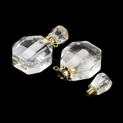 Natural Quartz Crystal Perfume Bottle Pendants G-Q163-10G-04-1