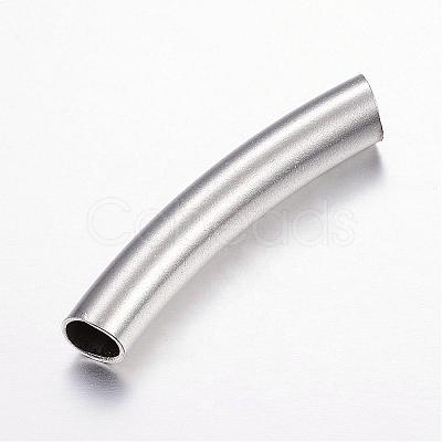 Tarnish Resistant 304 Stainless Steel Curved Tube Beads STAS-P128-01-1