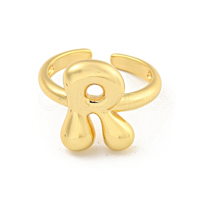 Brass Letter Open Cuff Rings for Women RJEW-G313-01R-G-1