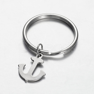 Tarnish Resistant Stainless Steel Anchor Keychain KEYC-JKC00046-03-1