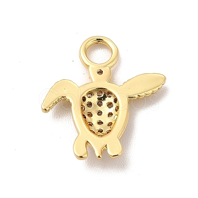 Rack Plating Brass Micro Pave Cubic Zirconia Pendants KK-P230-23G-A-1