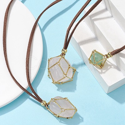 Crystal Holder Necklaces Cage Real Natural Gemstone Necklace - Temu