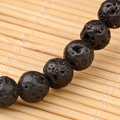 Natural Lava Rock Beaded Stretch Bracelets X-BJEW-JB02263-1