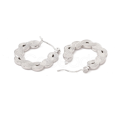 Non-Tarnish 304 Stainless Steel Wave Hoop Earrings for Women EJEW-I267-05P-1