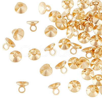 HOBBIESAY 50Pcs Brass Bead Cap Bails KK-HY0003-03-1