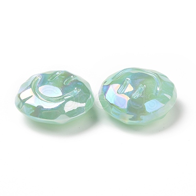 Rainbow Iridescent Plating Acrylic Beads OACR-A010-05B-1