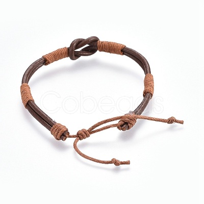 Cowhide Leather Cords Bracelets BJEW-JB04132-02-1