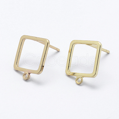 Brass Stud Earring Findings X-KK-F728-28G-NF-1