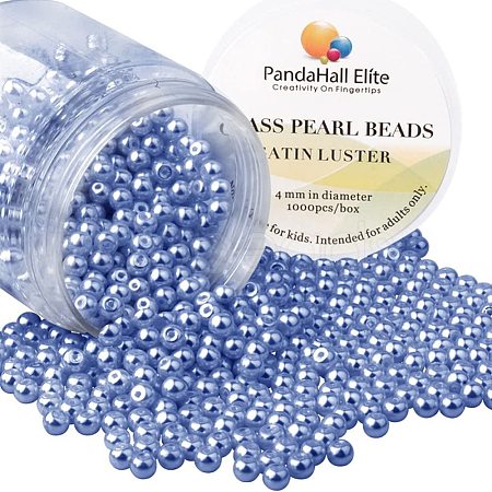Pearlized Eco-Friendly Dyed Glass Pearl Round Bead HY-PH0002-12-B-1