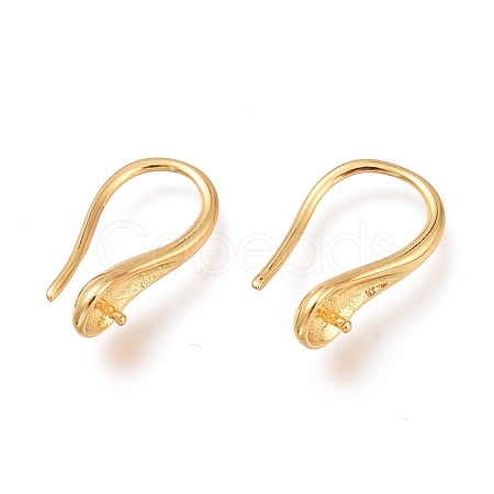 Brass Earring Hooks KK-H102-09G-1