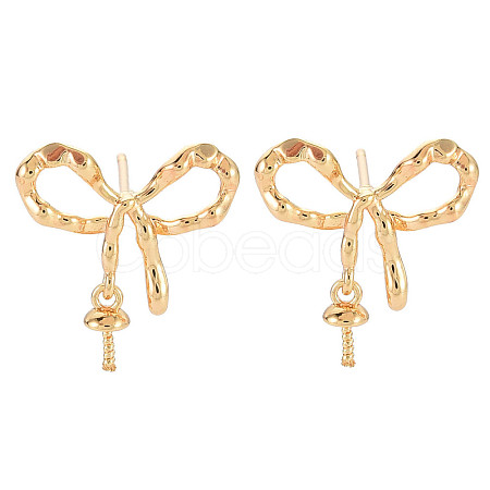 Brass Stud Earring Findings KK-S364-066-1