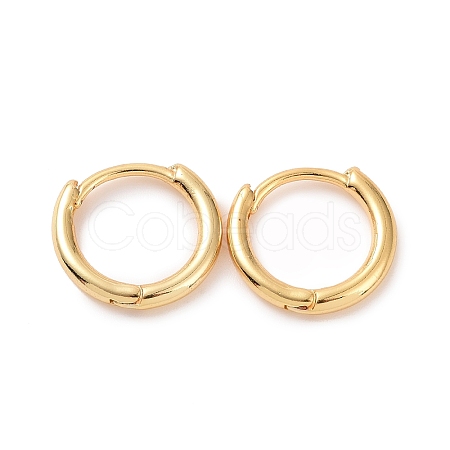 Brass Huggie Hoop Earrings KK-D063-04G-1