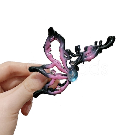 Gradient Butterfly Alloy Rhinestone Large Claw Hair Clips PW-WG67133-04-1