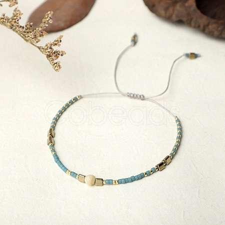 Bohemian Style Handmade Braided Friendship Bracelet with Semi-Precious Beads for Women ST9019450-1