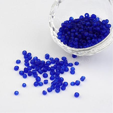 6/0 Frosted Round Glass Seed Beads X-SEED-A008-4mm-M8-1