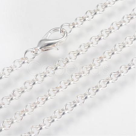 Iron Rolo Chains Necklace Making MAK-R015-60cm-S-1
