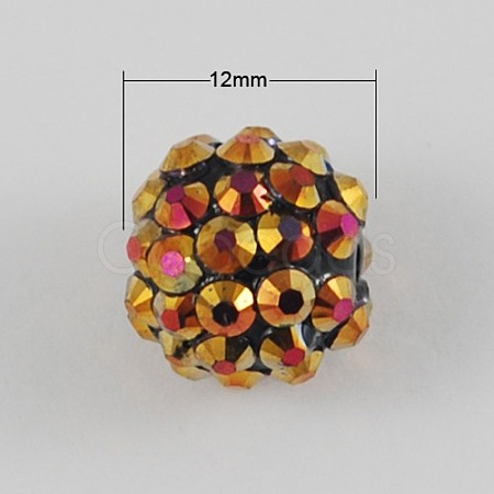 Multi-Color Chunky Resin Rhinestone Beads for Chunky Kids Necklace Jewelry X-RESI-S257-12mm-SB2-1