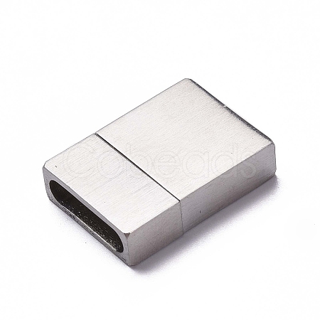 304 Stainless Steel Magnetic Clasps with Glue-in Ends STAS-M307-02P-02-1