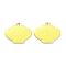 Alloy Enamel Pendants, for DIY Accessories, Shell Shape, Light Gold, Lead Free & Cadmium Free, Yellow, 18x20x2mm, Hole: 1.8mm