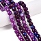 Dyed Natural White Jade Beads Strands, Two Tone, Barrel Beads, Purple, 10x8.5~9mm, Hole: 1mm, about 43~45pcs/strand, 14.76~15.6''(37.5~39cm)