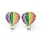 Alloy Pride Enamel Brooches, Enamel Pin, with Butterfly Clutches, Rainbow Hot Air Balloon, Platinum, Colorful, 23x19x10mm