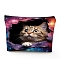 Polyester Wallet, Makeup Bag, with Zipper, Rectangle, Cat Shape, 17x25cm