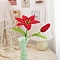 DIY Lily Flower Knitting Kits for Beginners, including Yarn Thread, Red, 45x26cm