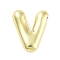 Rack Plating Brass Pendants, Long-Lasting Plated, Real 18K Gold Plated, Letter V, 19.5x16x5mm, hole: 2x2.5mm