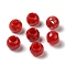 Natural White Jade(Dyed) Gemstone European Beads, Large Hole Beads, Rondelle, Red, 12~12.5x9~10.5mm, Hole: 5.5~6mm