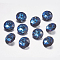 Faceted Glass Rhinestone Charms, Imitation Austrian Crystal, Flat Round, Bermuda Blue, 8x4mm, Hole: 1mm