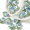 Handmade Porcelain Bright Glazed Beads, Flower, Light Sky Blue, 10mm