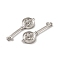 Non-Tarnish 304 Stainless Steel Pendants, Key Charm, Stainless Steel Color, 27.5x9x3mm, Hole: 0.8mm