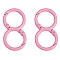 Spray Painted Alloy 8-shaped Keychain Clasps, Spring Buckle DIY Handmade Cartoon Keychain Key Ring Hooks, Pink, 18x32mm