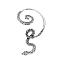 Alloy Snake Cuff Earrings, Antique Silver, 69mm