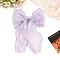 Cloth Long Bowknot Hair Barrettes, Hair Accessories for Women Girls, Lilac, 290x165mm