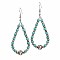 Ancient Style Beaded Earrings Navajo Inspired Large Hoop Earrings, Green, Platinum
