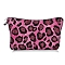 Leopard Print Polyester Cosmetic Zipper Pouches, Waterproof Clutch Bag, Toilet Bag for Women, Camellia, 21x18x13.5cm