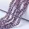 Electroplate Glass Beads Strands, Pearl Luster Plated, Faceted, Rondelle, Old Rose, 2.9~3.3x2mm, Hole: 0.8mm, about 148~150pcs/strand, 39.5~40cm