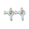 Alloy Enamel Pendants, Cadmium Free & Lead Free, Golden, Hair Dryer Charm, Light Blue, 25.5x19.5x5.5mm, Hole: 1.8mm