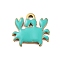 Ion Plating(IP) 201 Stainless Steel Charms, with Enamel, Real 18K Gold Plated, Sea Animal, Crab Charm, Turquoise, 11x12x1.3mm, Hole: 1.4mm