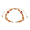 Natural Red Aventurine Chips & Handmade Seed Beads Braided Bracelet Making, 11 inch(28cm)