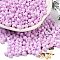 Baking Painted Glass Seed Beads, Bicone, Pink, 4.5x4mm, Hole: 1mm, about 5232pcs/pound