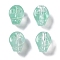 Baking Paint Glass Beads, Skull, Turquoise, 10x8x7.5mm, Hole: 1mm