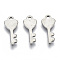 Non-Tarnish 201 Stainless Steel Charms, Laser Cut, Key, Stainless Steel Color, 13.5x6x0.8mm, Hole: 1.2mm