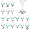 18Pcs 18 Styles 316 Surgical Stainless Steel Wine Glass Charms, with Glass Beads, Synthetic Turquoise Beads and Tibetan Style Alloy Pendants, Antique Silver & Stainless Steel Color, 45~55mm, 1pc/style