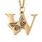 PVD Vacuum Plating 201 Stainless Steel Necklaces, Letter W, 12.09 inch(30.7cm) pendant: about 17x22.5mm.