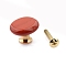 Flat Round Natural Red Jasper Drawer Knobs, with Brass, Cabinet Pulls Handles, Doorknob Accessories, 25x7mm